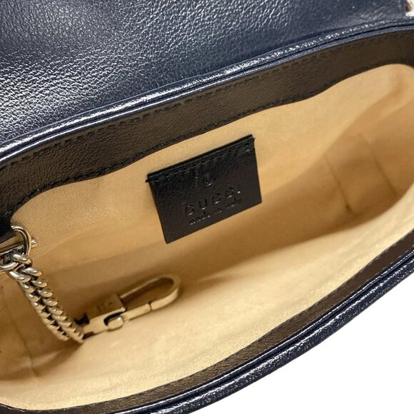 Authentic GUCCI GG Marmont Jacquard Leather Shoulder Bag bran782-110825 - Picture 10 of 15